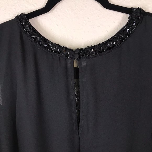 Torrid Black Beaded Neckline Detail Sheer Tank Top - Picture 7 of 11